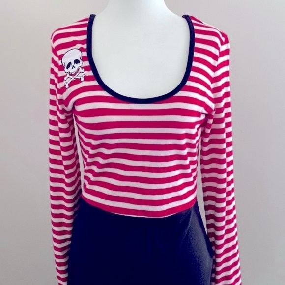 LNWOT Deadly Dames pinup striped long sleeve bodycon dress - Picture 4 of 7